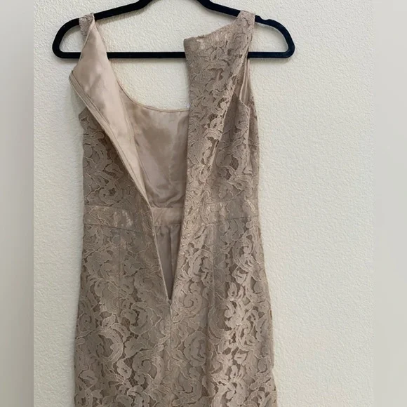 Moschino Cheap and Chic Lace Taupe Empire Waist with Bow Knee Length Dress SM - Picture 4 of 9